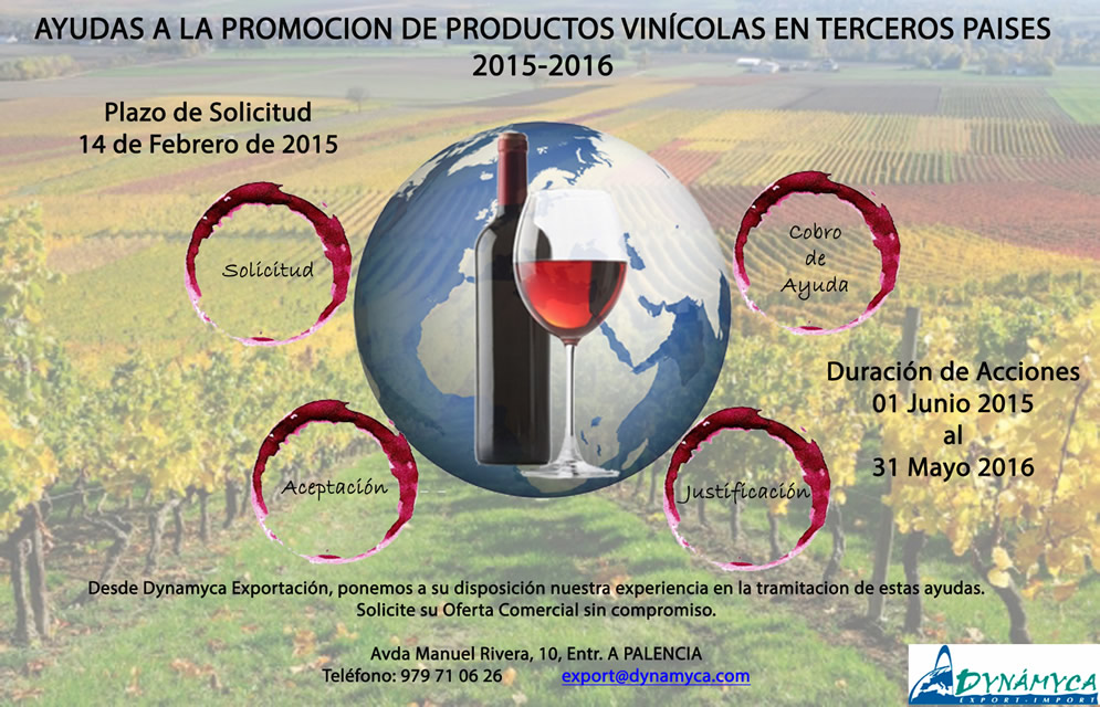 ¡ Promociona tus productos vinícolas en Terceros Países 2015-2016 !